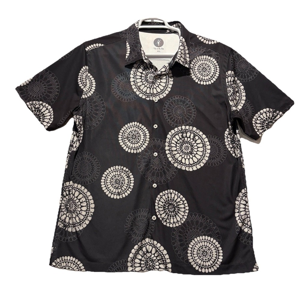 Toes On The Nose Men's XXL Polo Golf Shirt Short Sleeve Geometric Style Charcoal
